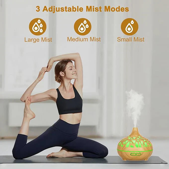 Wooden Lattice Ultrasonic Aroma Diffuser